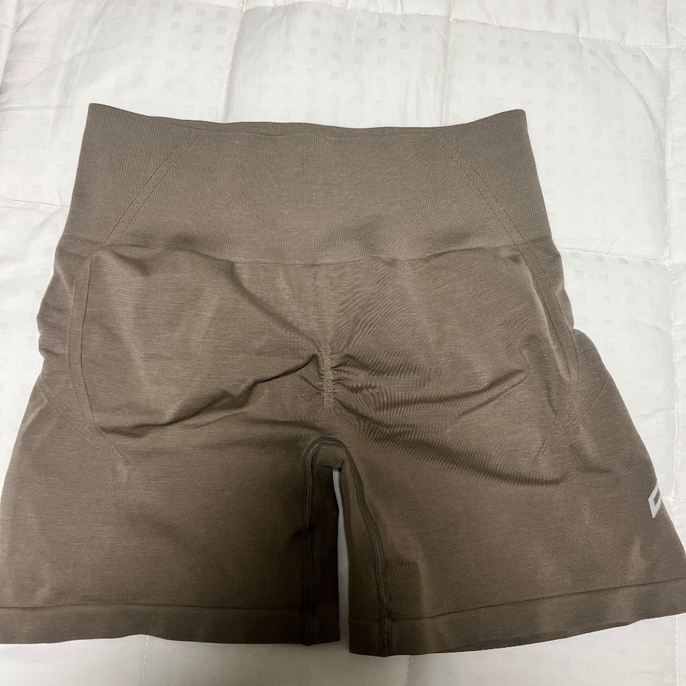 Women's High-Waist Bike Shorts in Brown - Unbranded